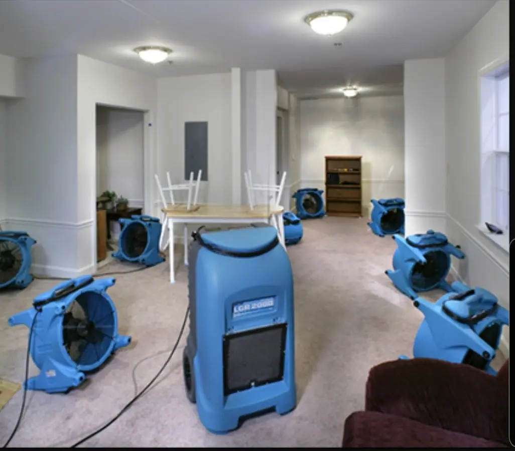 Air movers and dehumidifier setup for Water Extraction & Removal in Immokalee