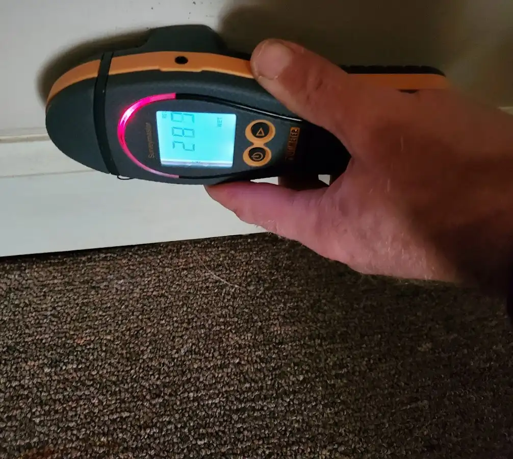 Moisture detection at baseboard during Mold Inspection & Testing in Immokalee