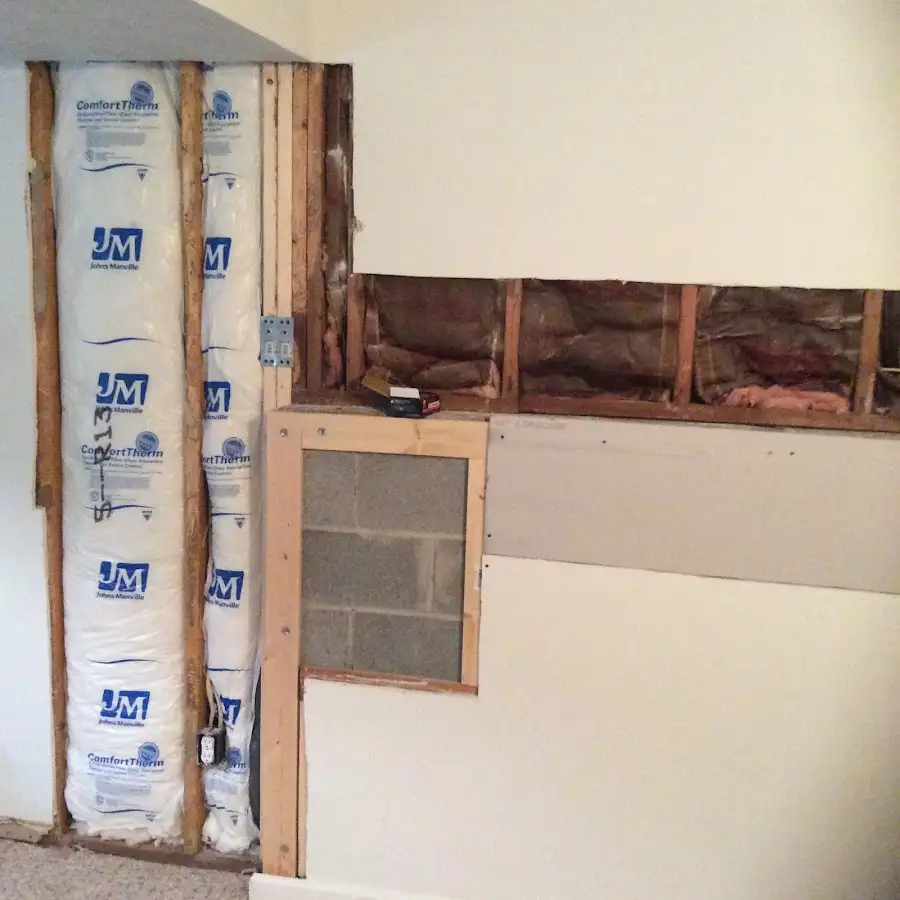 Wall insulation replacement during Basement Flood Cleanup in Immokalee